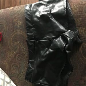 Leather shorts